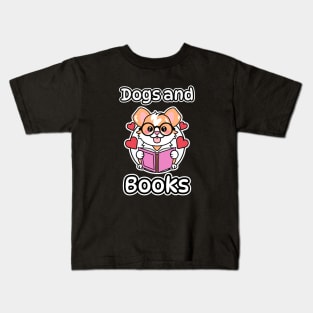 Dogs And Books Kids T-Shirt